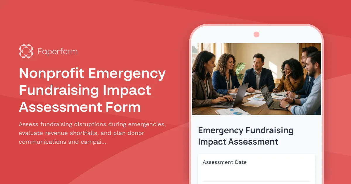 Nonprofit Emergency Fundraising Impact Assessment Form
