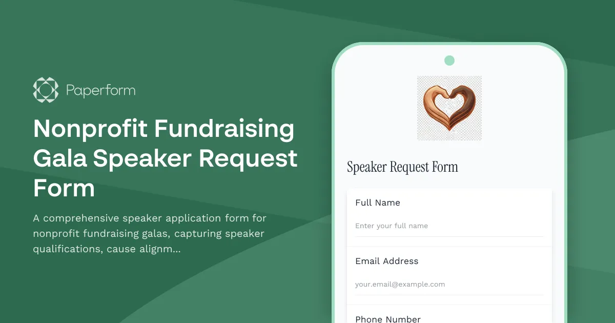 Nonprofit Fundraising Gala Speaker Request Form