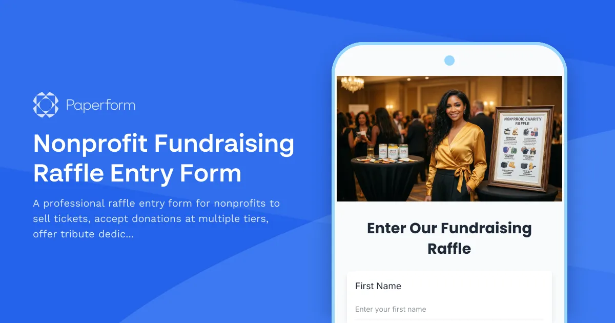 Nonprofit Fundraising Raffle Entry Form
