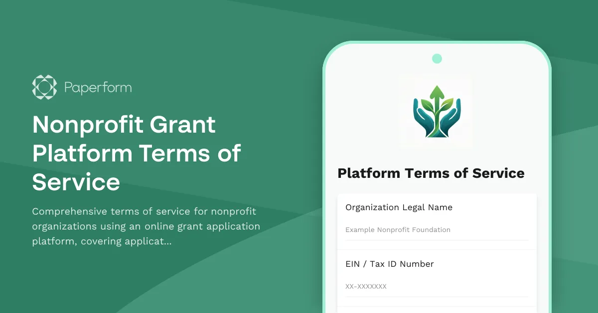 Nonprofit Grant Platform Terms of Service