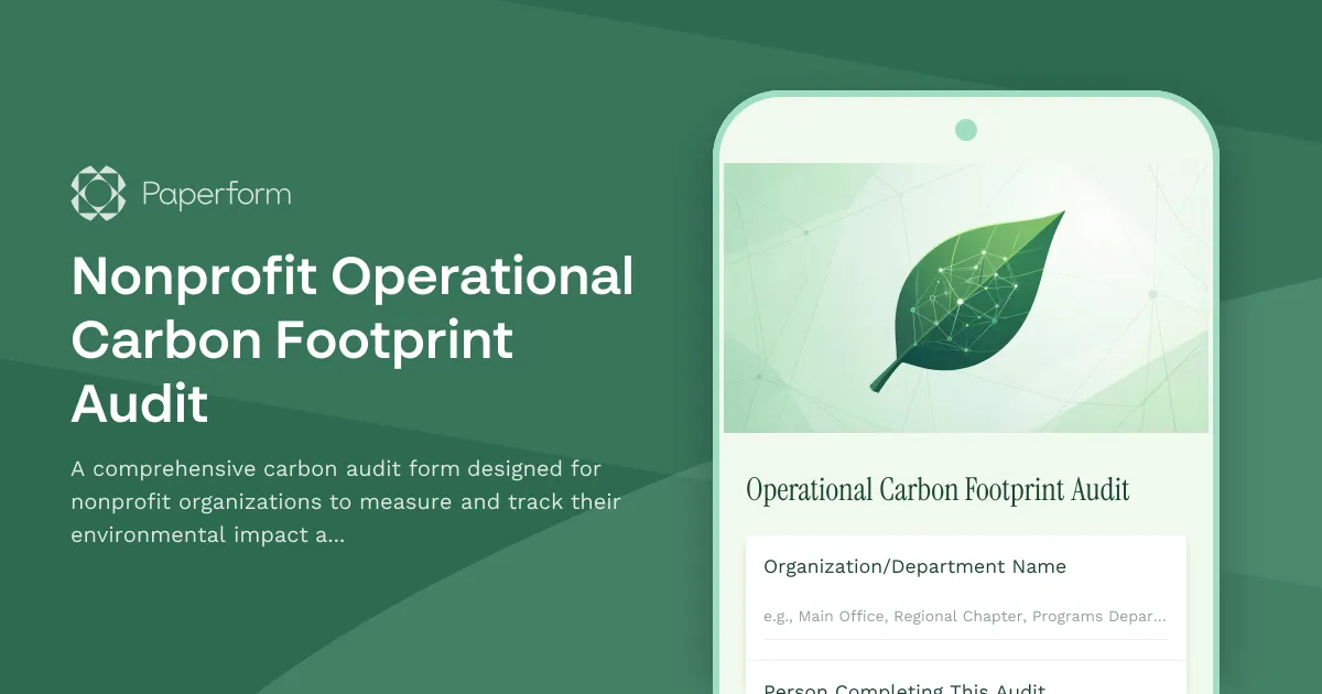 Nonprofit Operational Carbon Footprint Audit