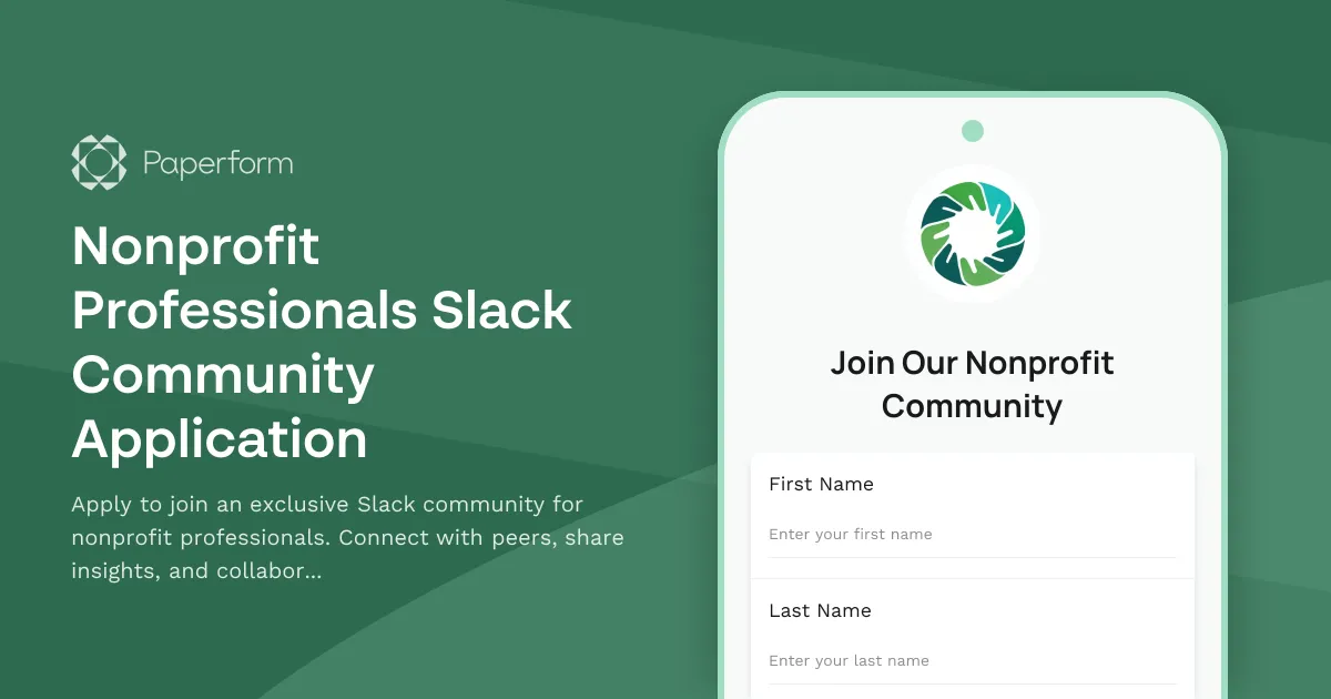 Nonprofit Professionals Slack Community Application