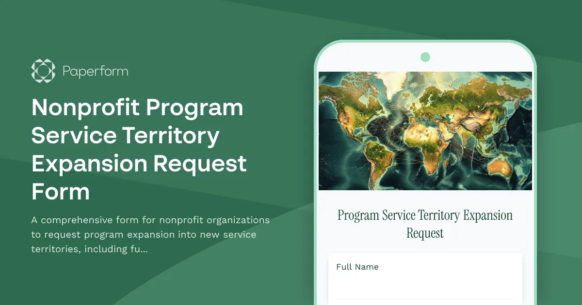 Nonprofit Program Service Territory Expansion Request Form