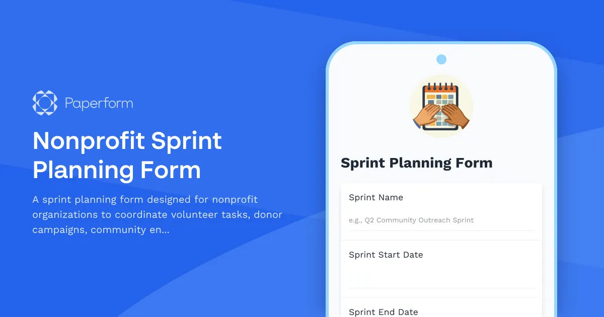Nonprofit Sprint Planning Form