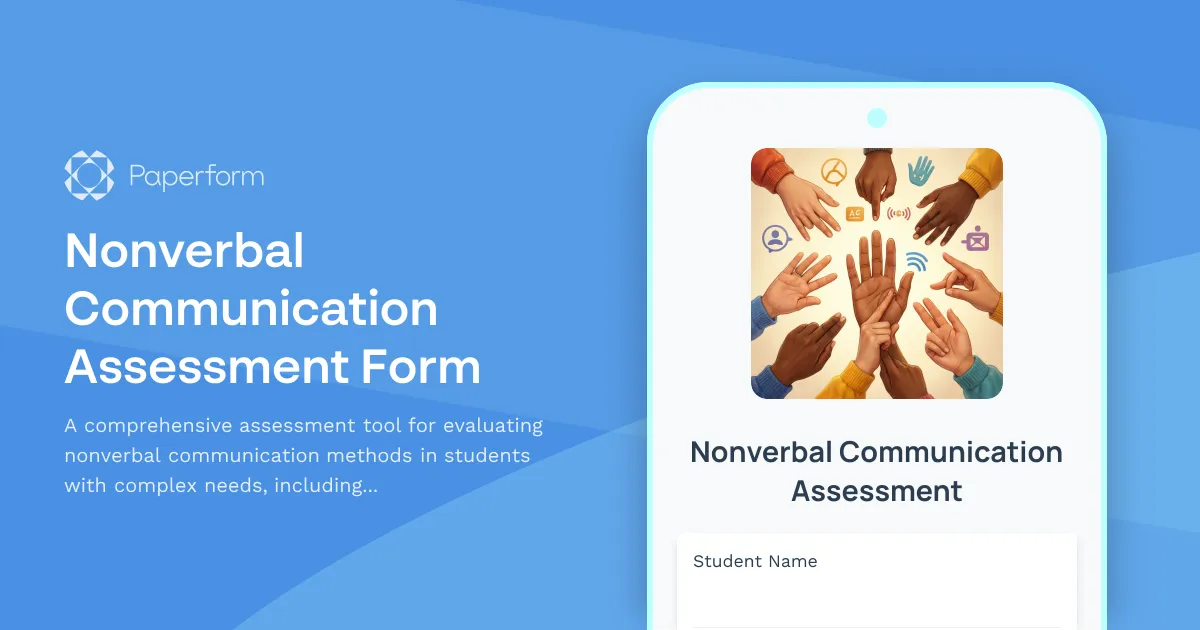 Nonverbal Communication Assessment Form