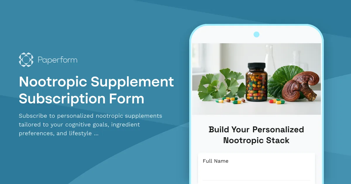 Nootropic Supplement Subscription Form