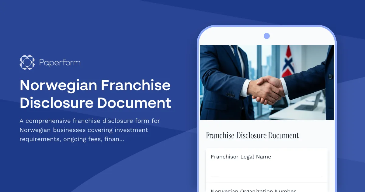 Norwegian Franchise Disclosure Document