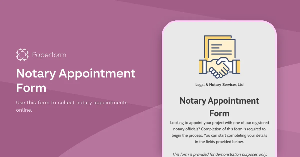 Notary Appointment Form