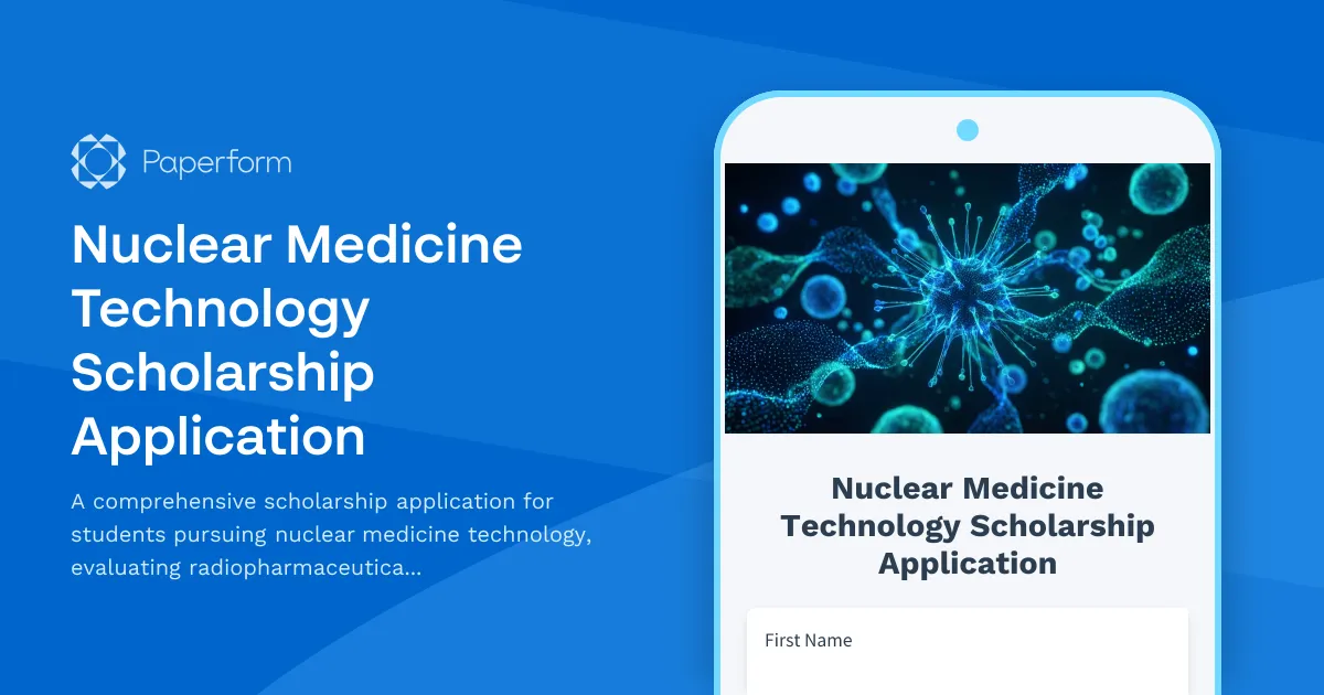Nuclear Medicine Technology Scholarship Application