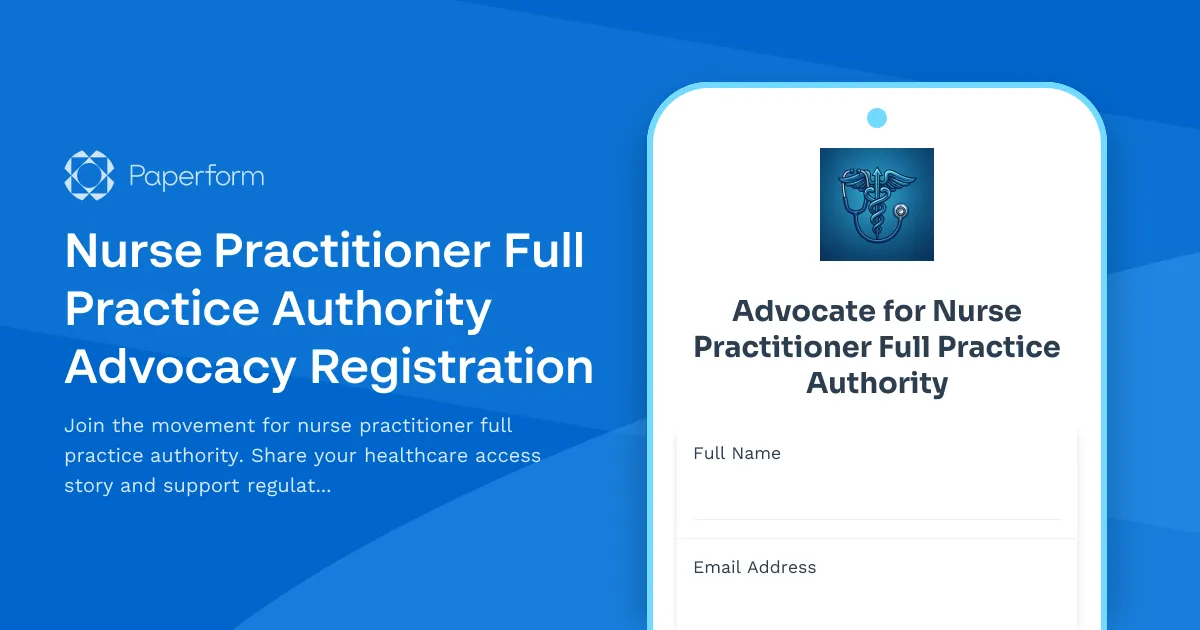 Nurse Practitioner Full Practice Authority Advocacy Registration