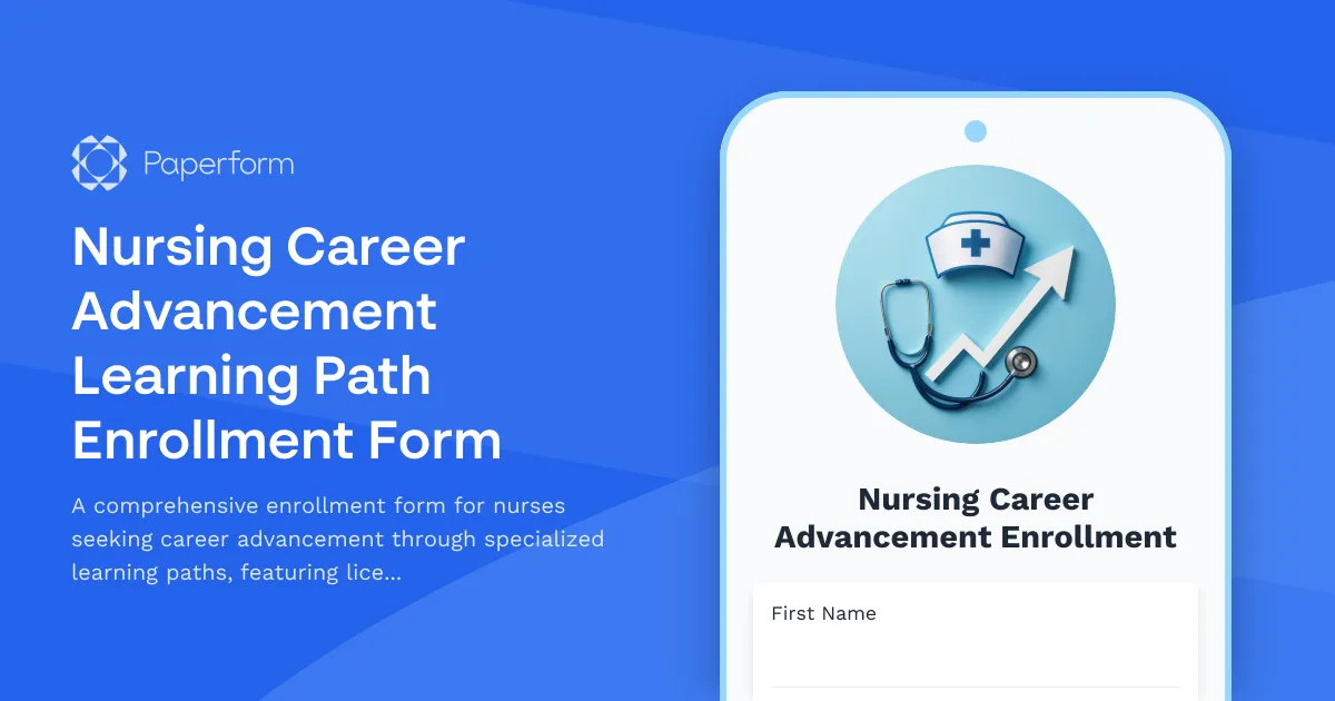 Nursing Career Advancement Learning Path Enrollment Form