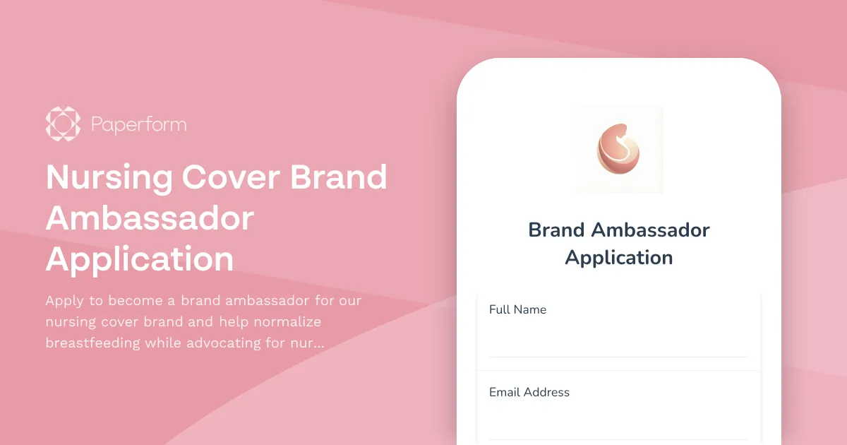 Nursing Cover Brand Ambassador Application