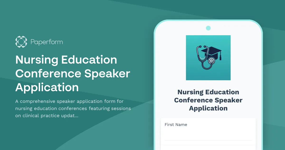 Nursing Education Conference Speaker Application