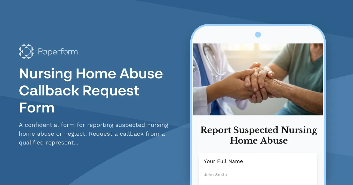 Nursing Home Abuse Callback Request Form