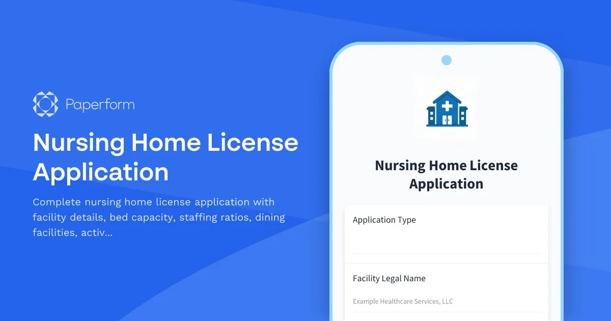 Nursing Home License Application