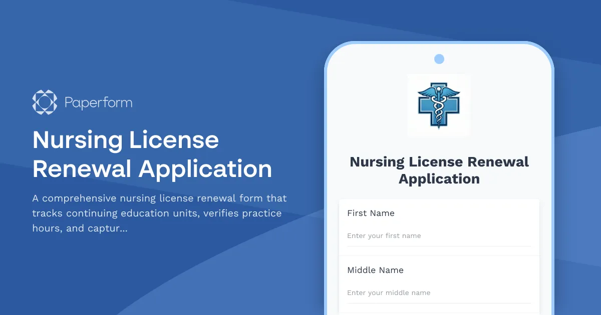 Nursing License Renewal Application