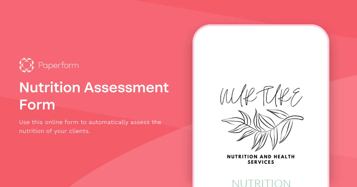 Nutrition Assessment Form