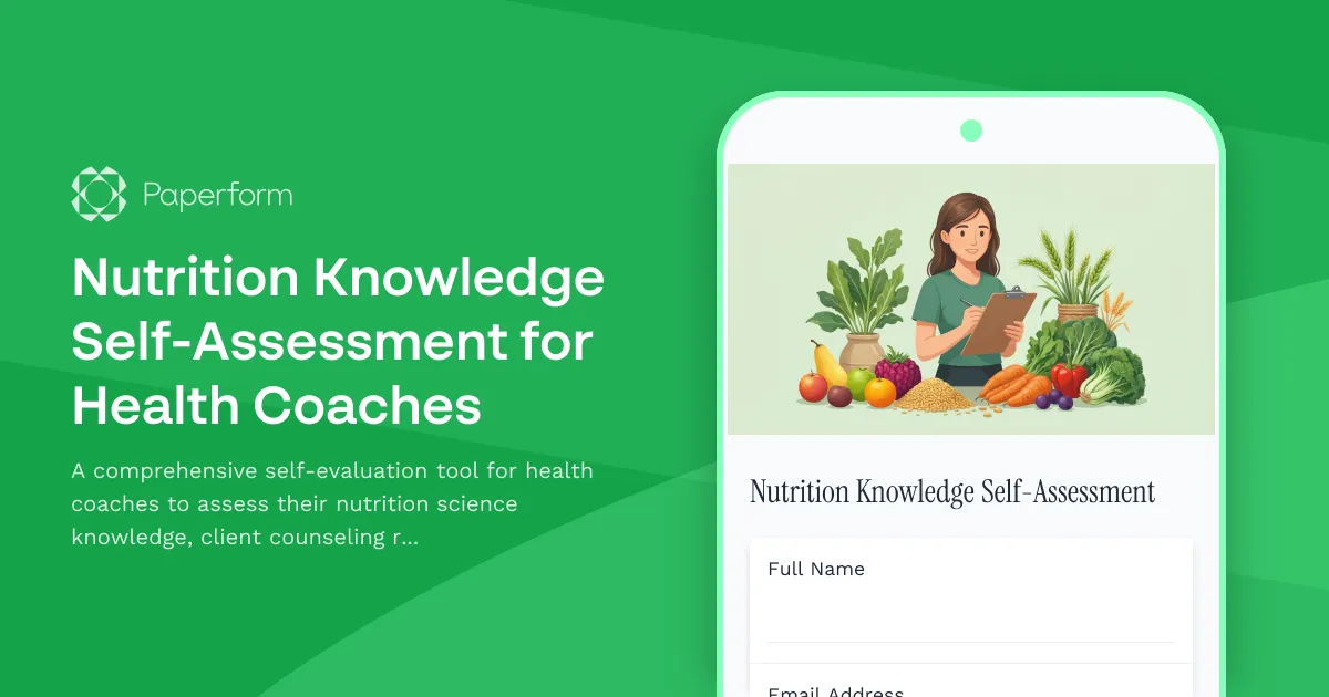Nutrition Knowledge Self-Assessment for Health Coaches