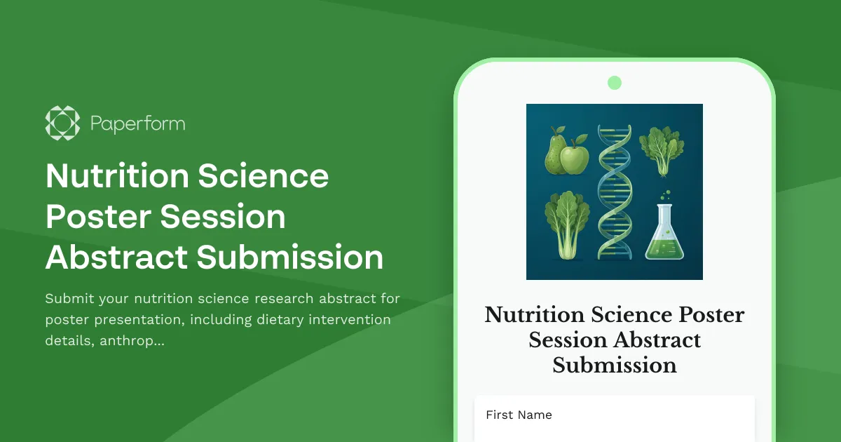 Nutrition Science Poster Session Abstract Submission