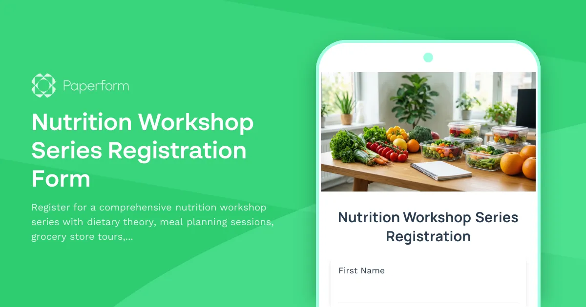Nutrition Workshop Series Registration Form