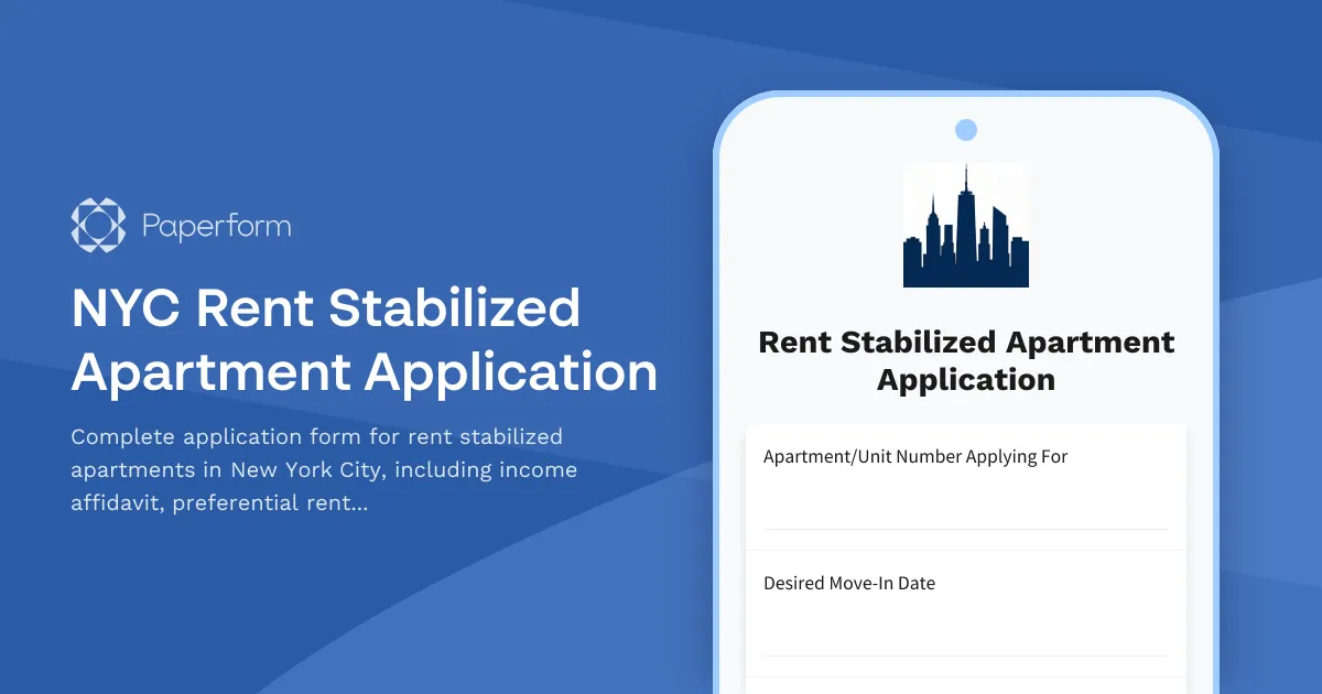 NYC Rent Stabilized Apartment Application