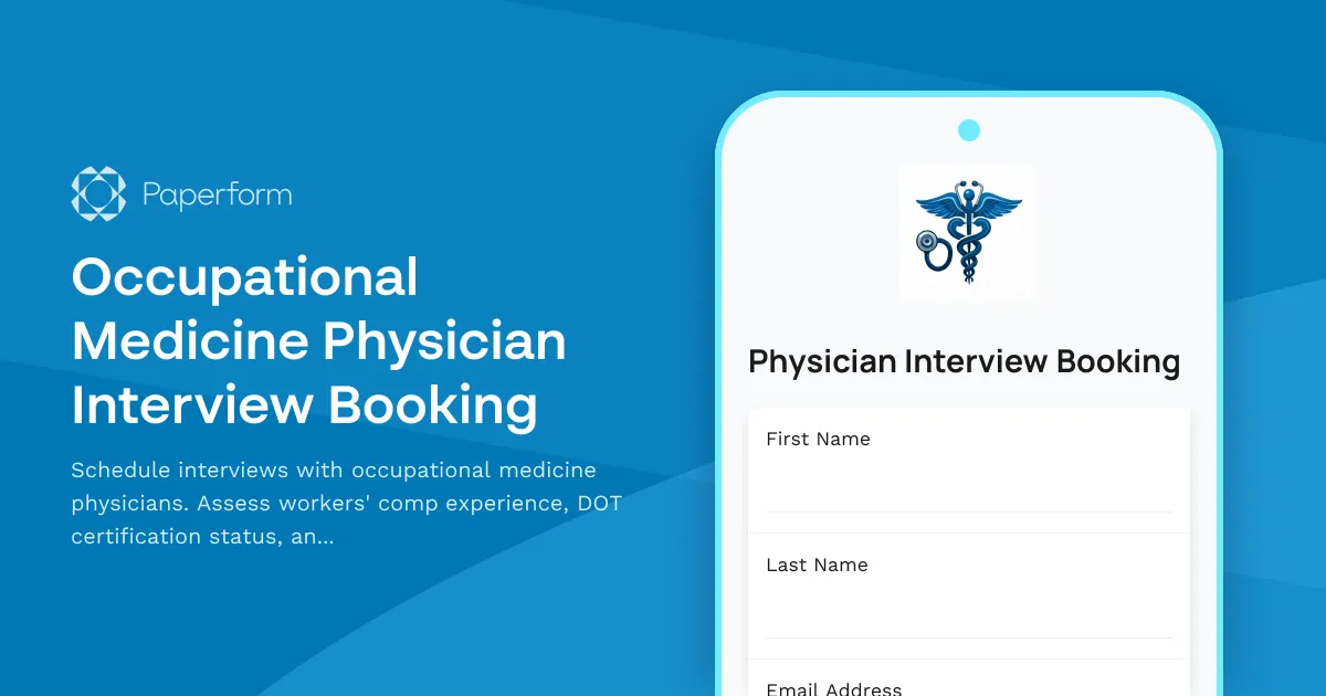 Occupational Medicine Physician Interview Booking
