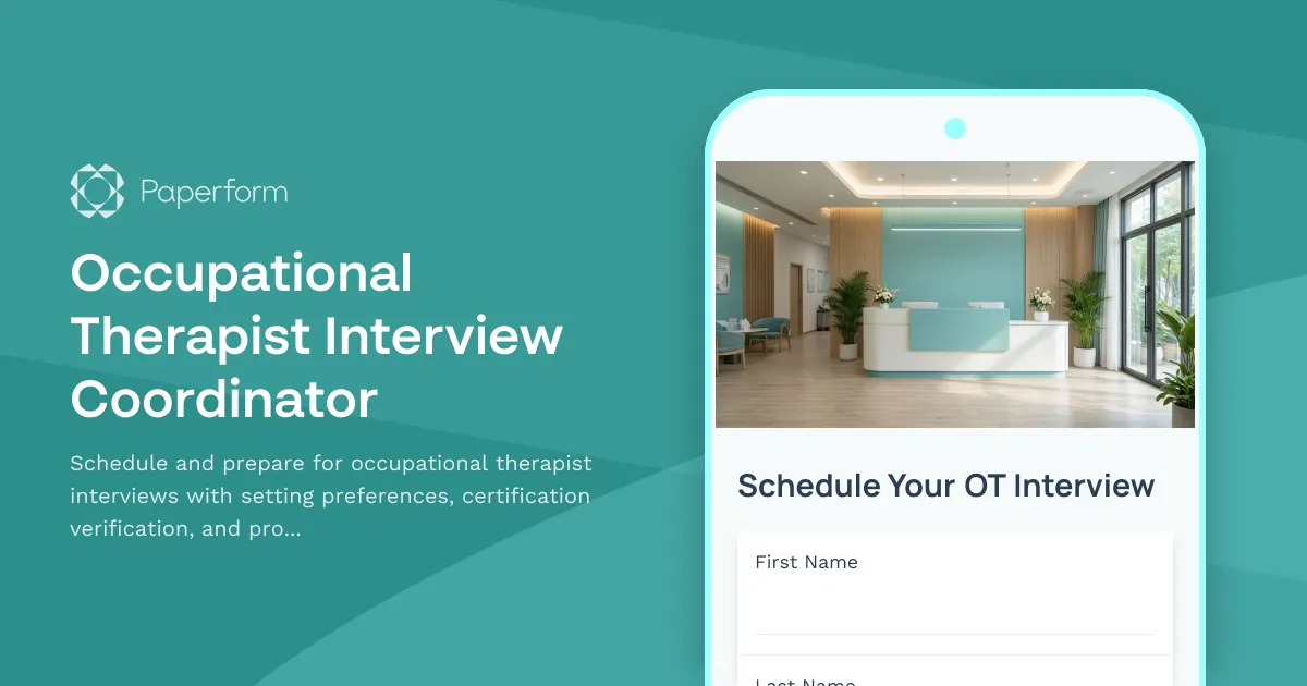 Occupational Therapist Interview Coordinator