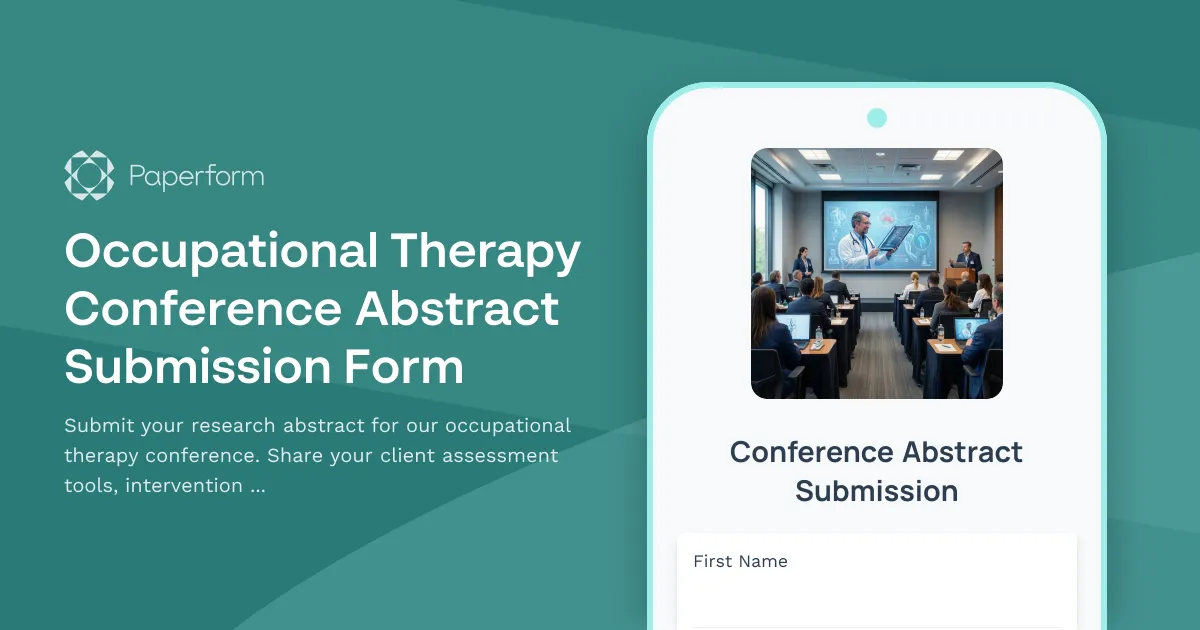 Occupational Therapy Conference Abstract Submission Form
