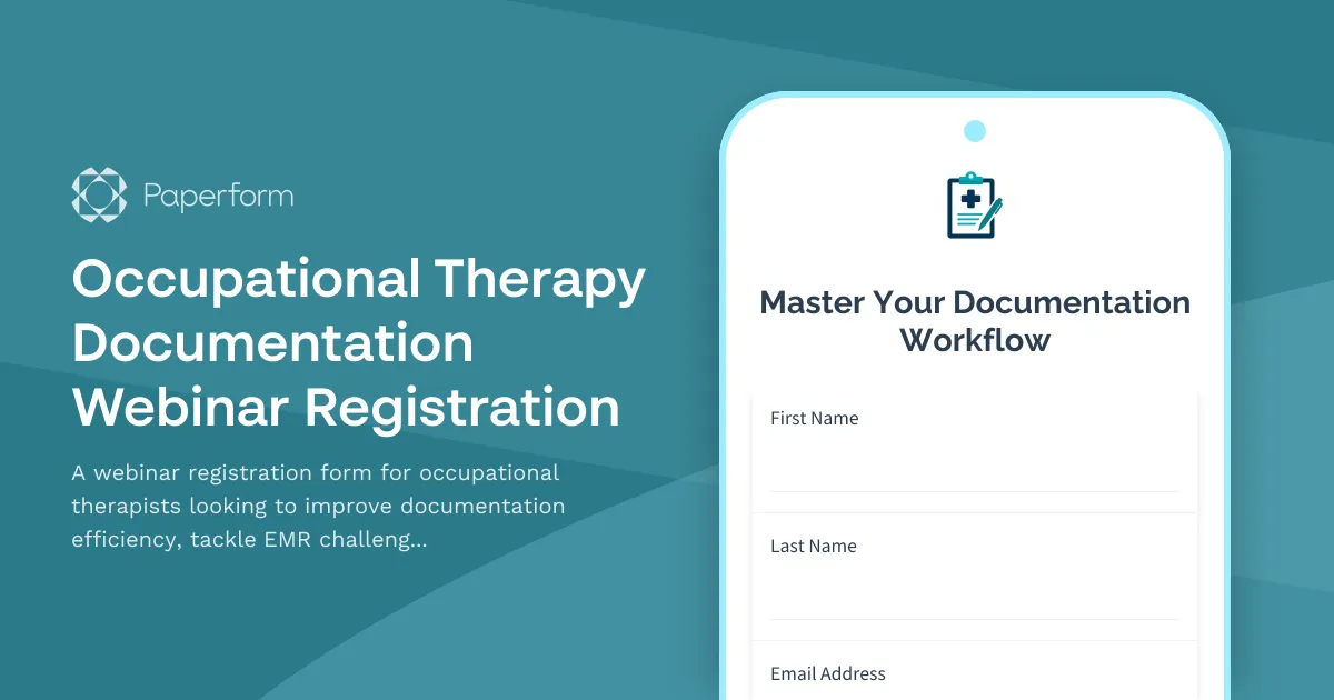 Occupational Therapy Documentation Webinar Registration