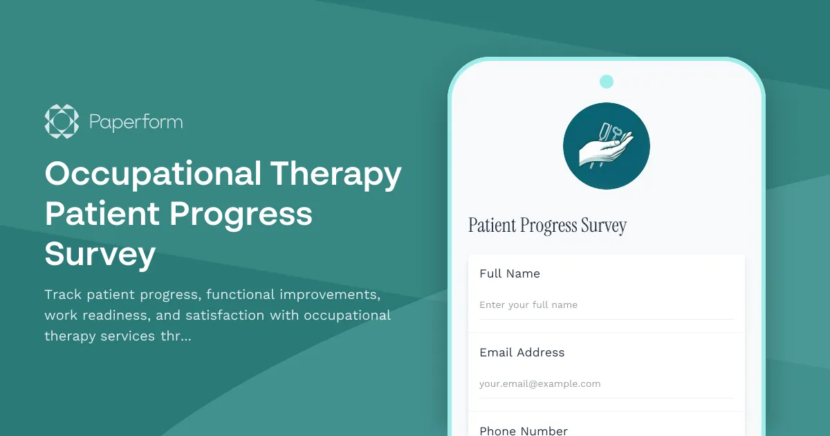 Occupational Therapy Patient Progress Survey