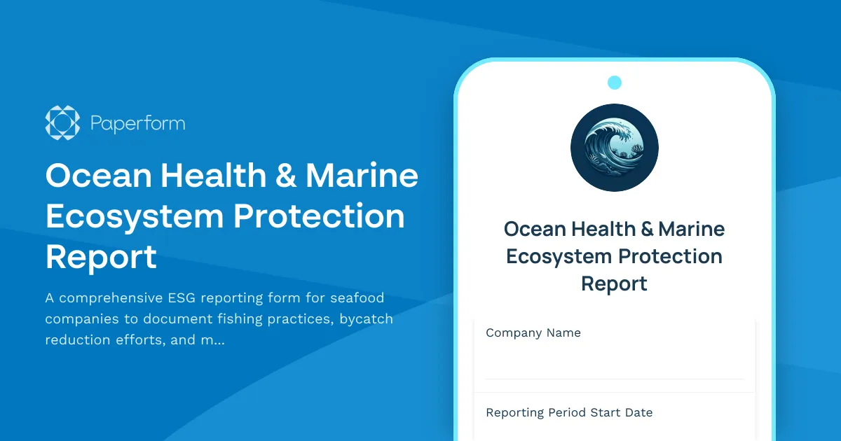 Ocean Health & Marine Ecosystem Protection Report
