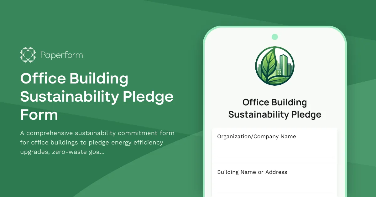 Office Building Sustainability Pledge Form