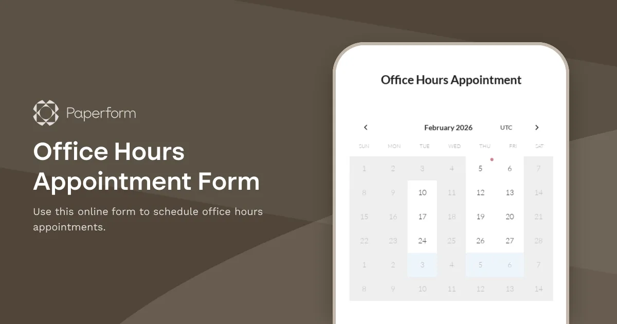 Office Hours Appointment Form