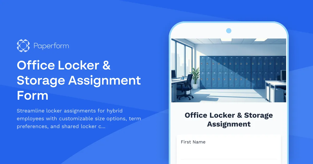 Office Locker & Storage Assignment Form