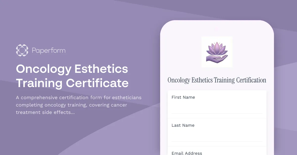 Oncology Esthetics Training Certificate
