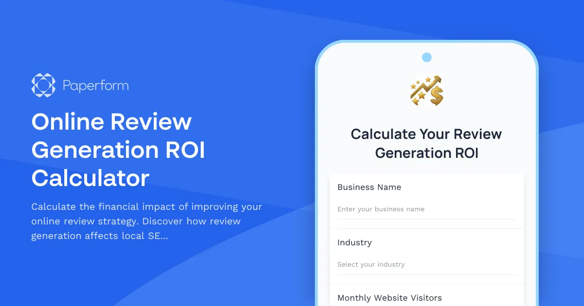 Online Review Generation ROI Calculator