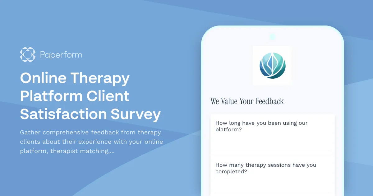 Online Therapy Platform Client Satisfaction Survey
