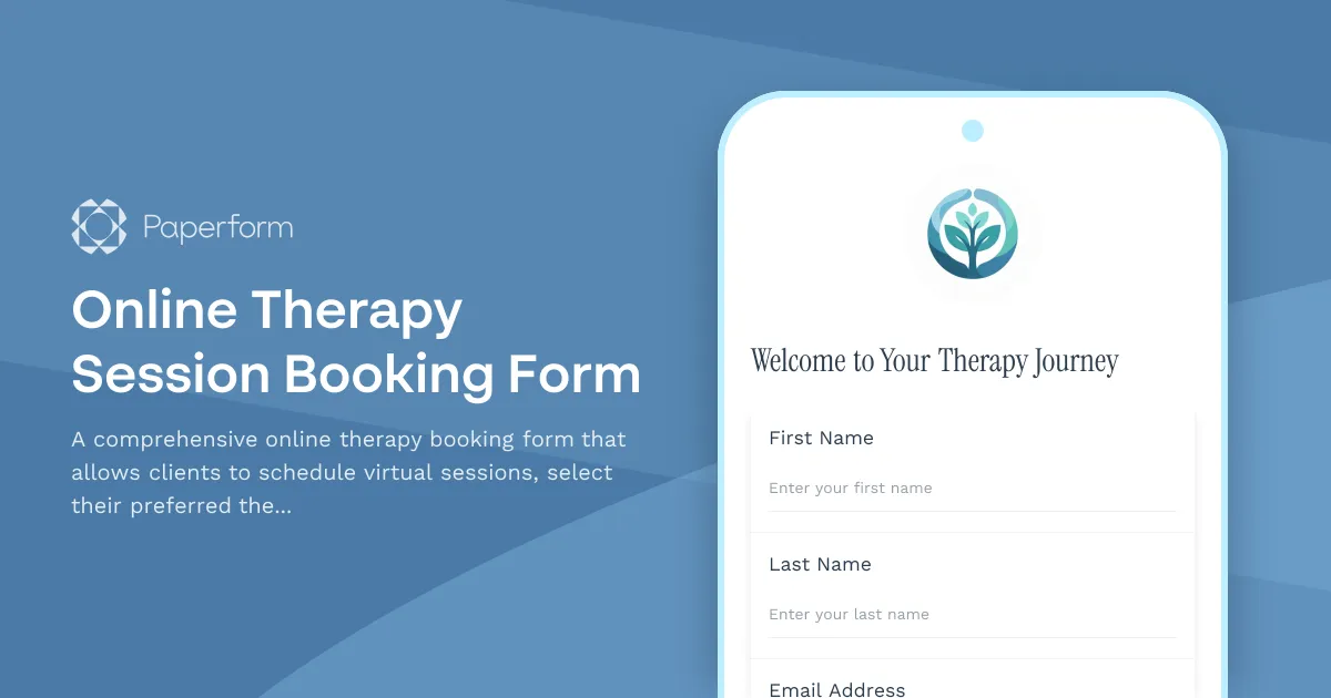 Online Therapy Session Booking Form