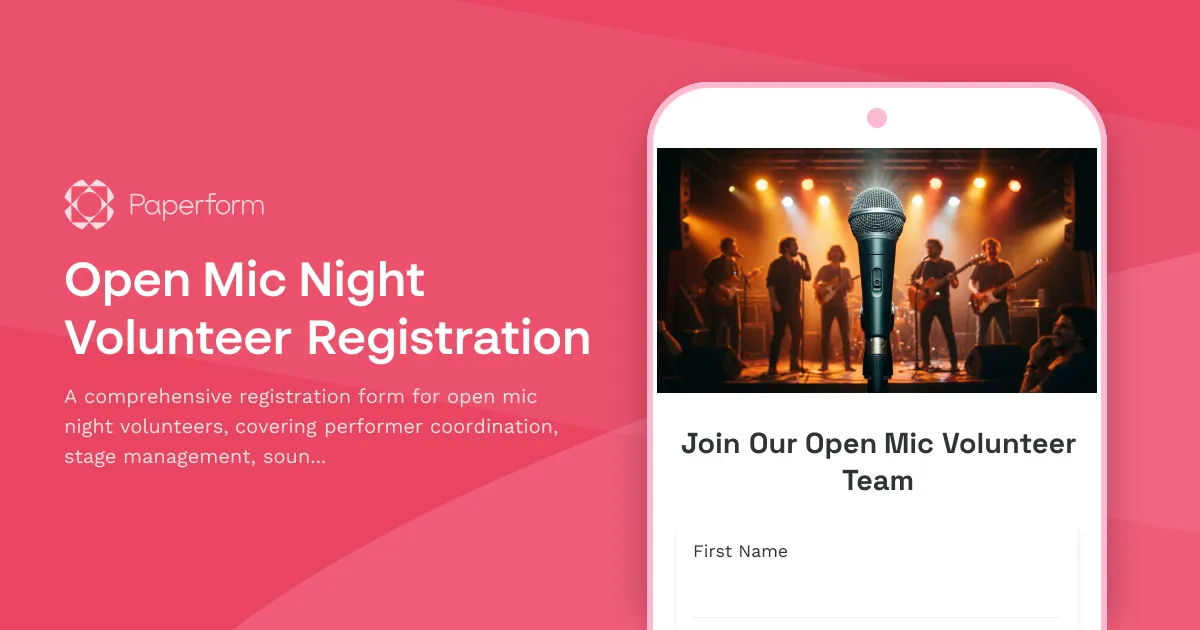 Open Mic Night Volunteer Registration