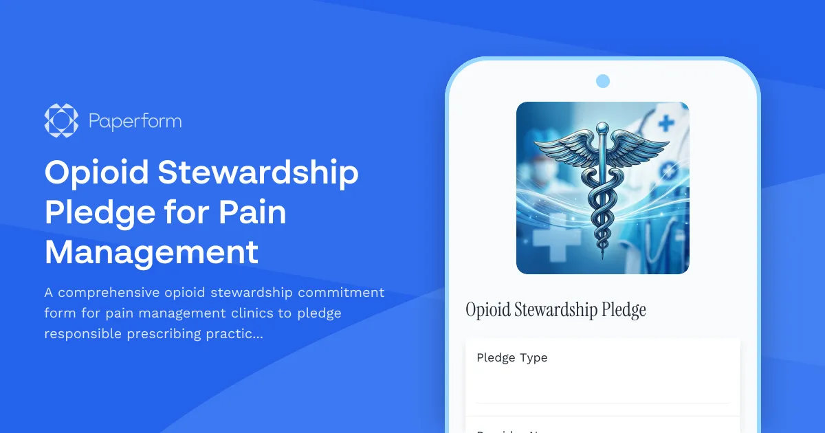 Opioid Stewardship Pledge for Pain Management