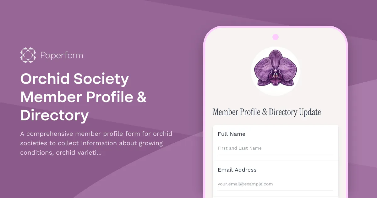 Orchid Society Member Profile & Directory