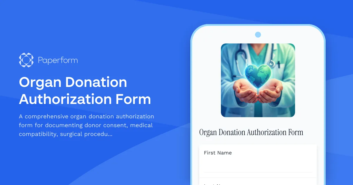 Organ Donation Authorization Form