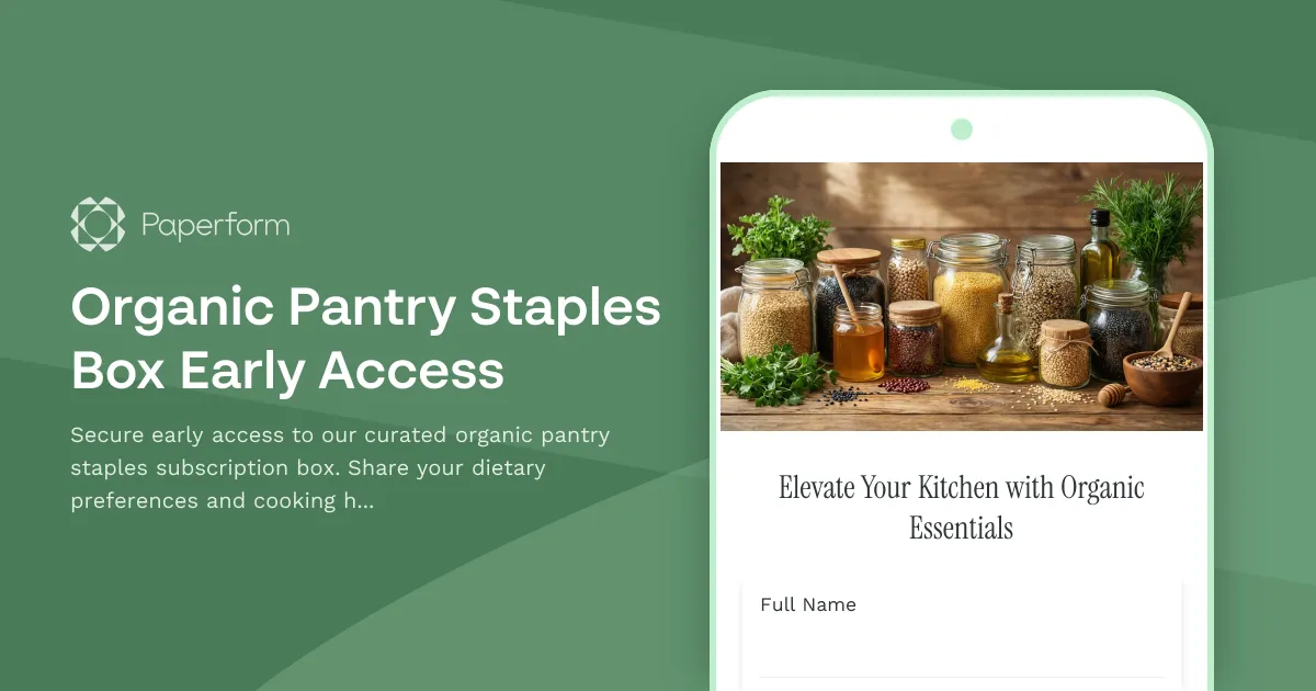 Organic Pantry Staples Box Early Access