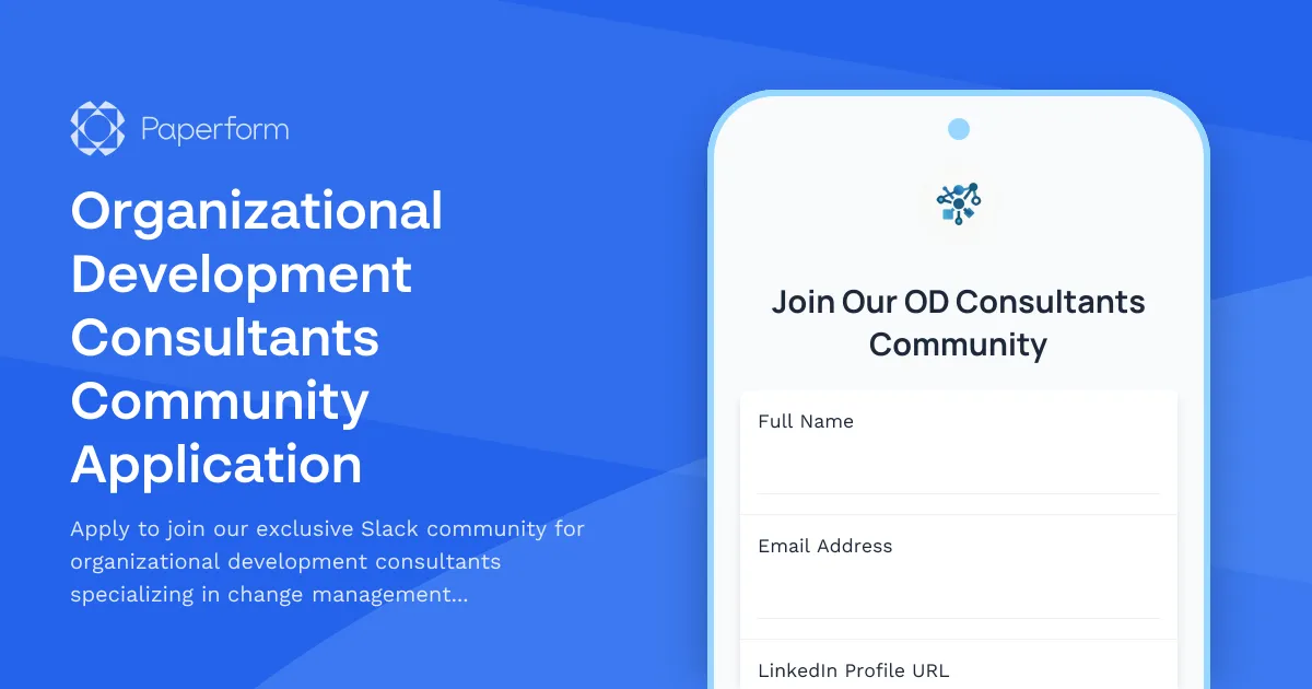Organizational Development Consultants Community Application