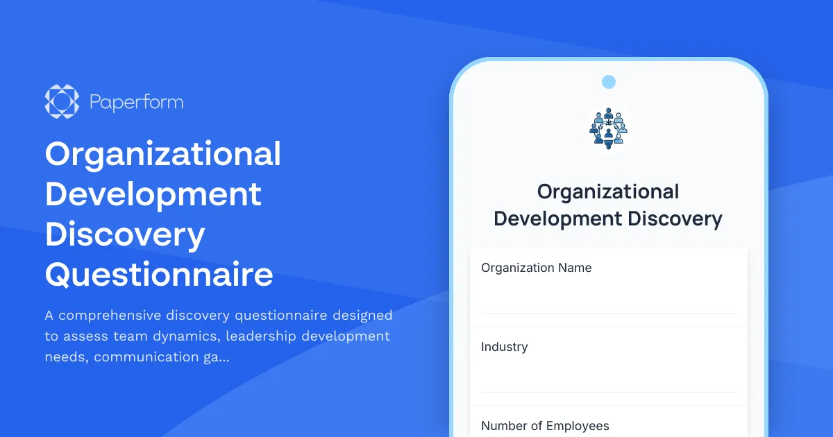 Organizational Development Discovery Questionnaire