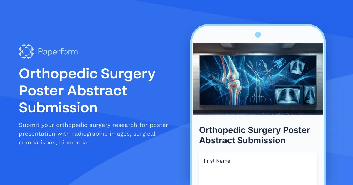 Orthopedic Surgery Poster Abstract Submission