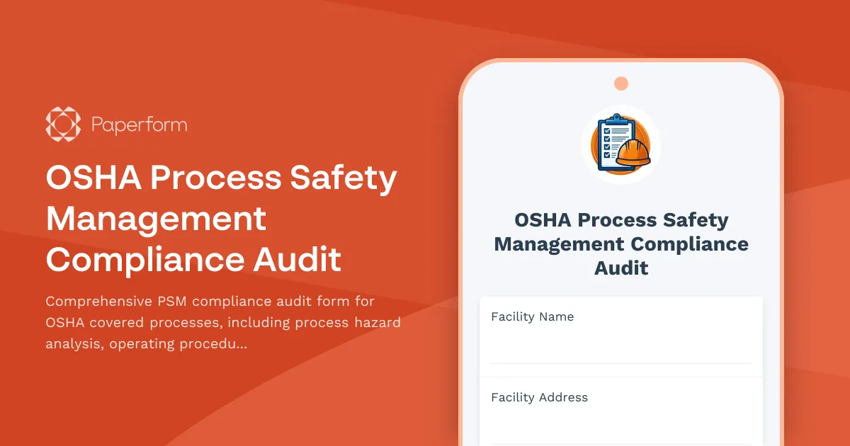 OSHA Process Safety Management Compliance Audit