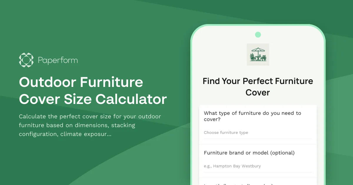 Outdoor Furniture Cover Size Calculator
