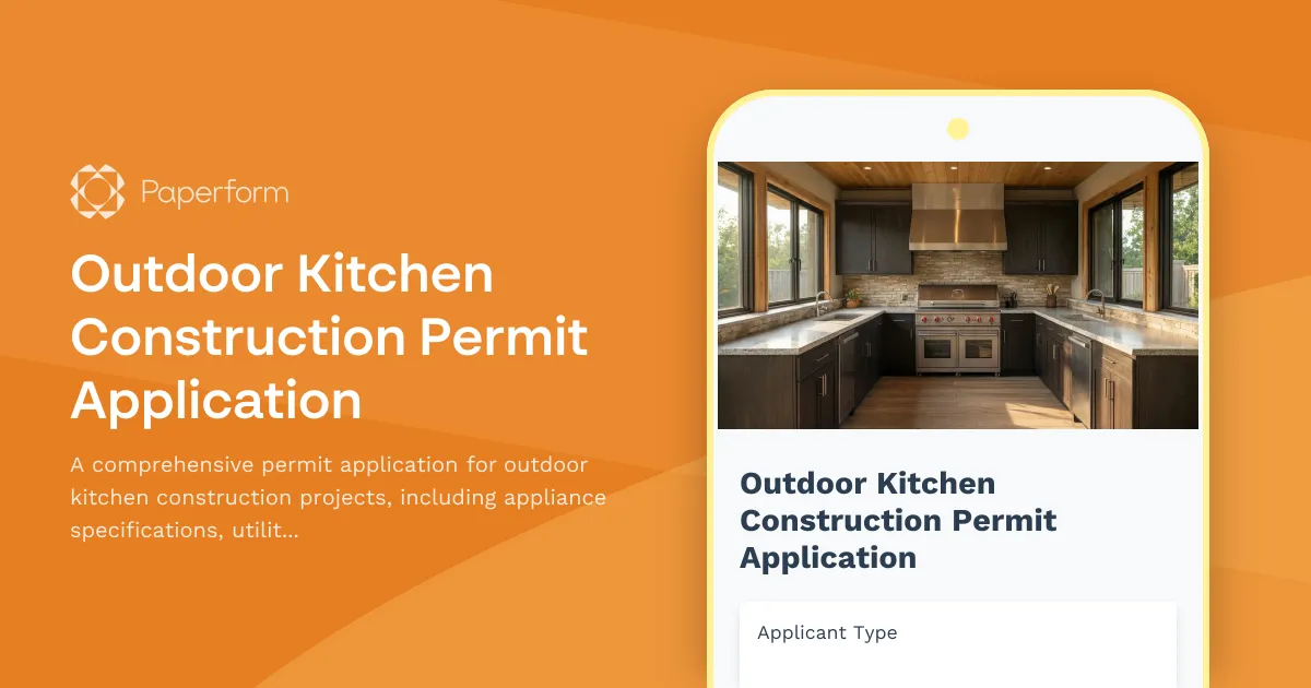 Outdoor Kitchen Construction Permit Application
