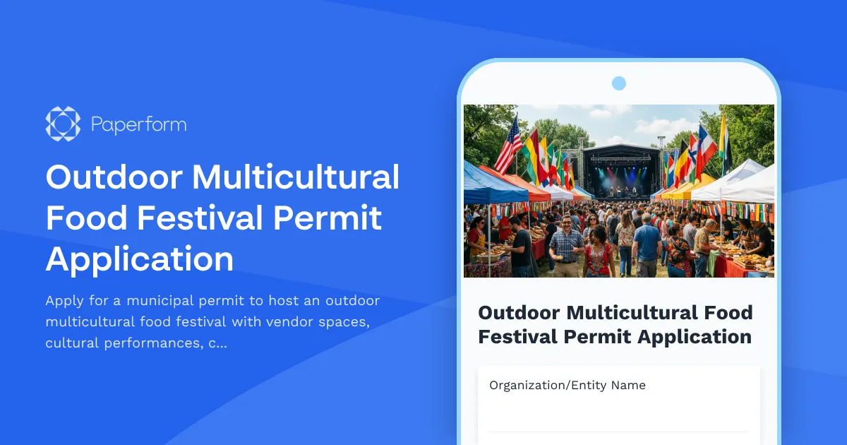Outdoor Multicultural Food Festival Permit Application
